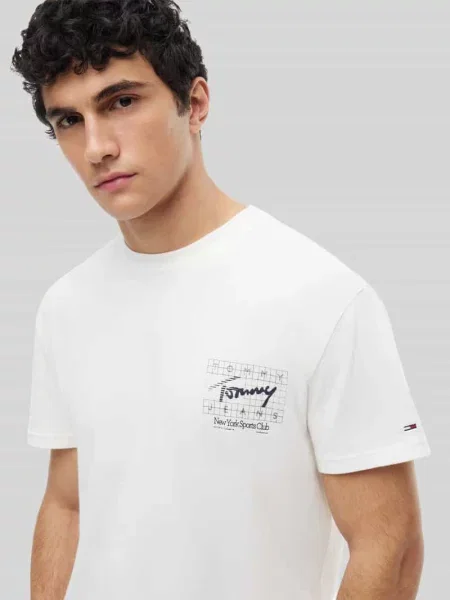 Tommy Jeans T-Shirt Sign Kremowy biała