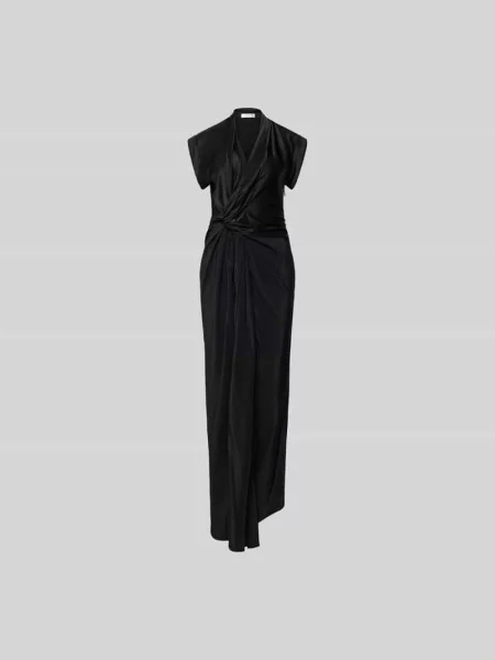 Sukienka maxi z mieszanki Victoria Beckham czarna