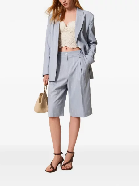 Pantaloni scurți Twinset cu dungi albastru