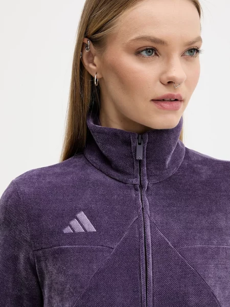 Велюрова кофта adidas Tiro однотонна фіолетовий