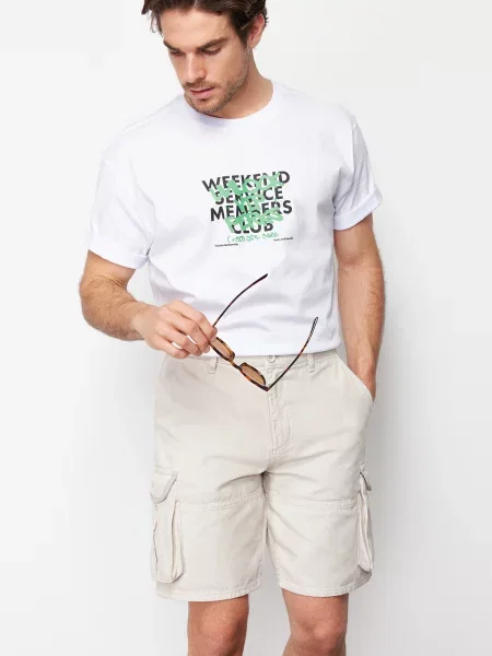 Scurt pantaloni cargo Trendyol cu strasuri gri