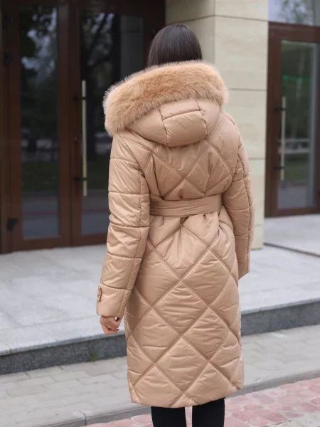 Утепленное пальто Milanova бежевое