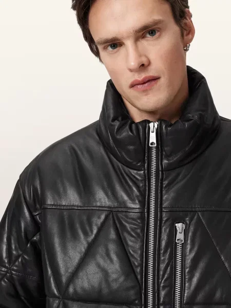 Кожаная куртка Allsaints черная