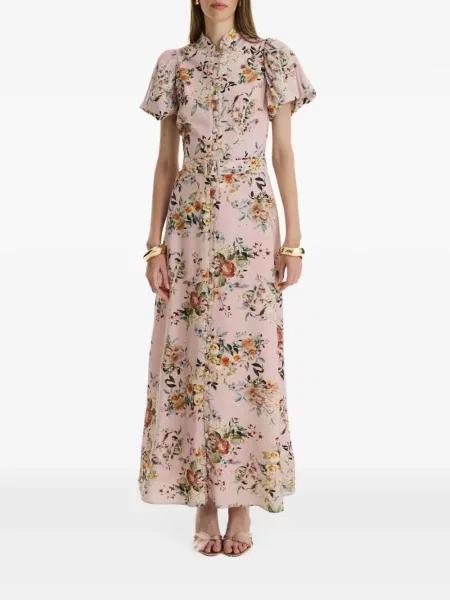 Rochie maxi Moos Studio cu model floral cu imagine roz