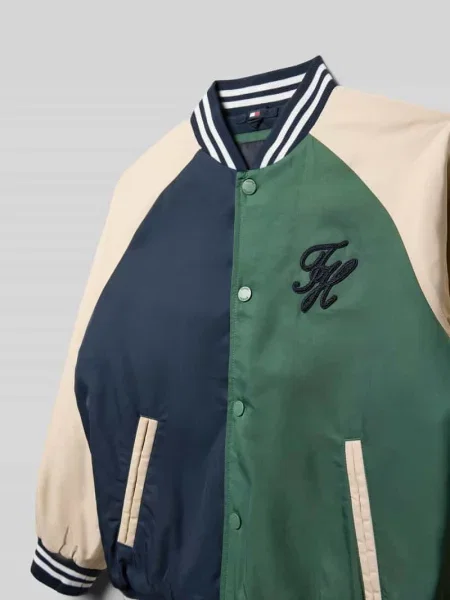 Kurtka bomber w bloku kolorów w kroju regular fit Tommy Hilfiger Teens granatowy
