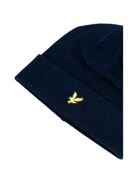 Pălărie Lyle & Scott din lână merinos albastru