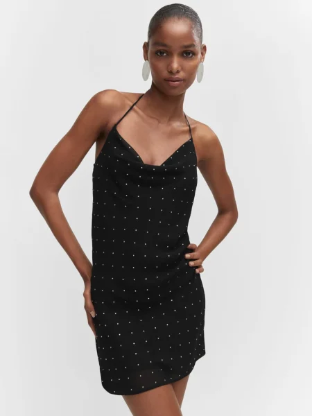 MANGO Rochie / argintiu negru