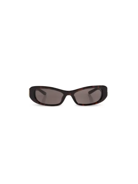 Lniane okulary przeciwsłoneczne Balenciaga brązowe