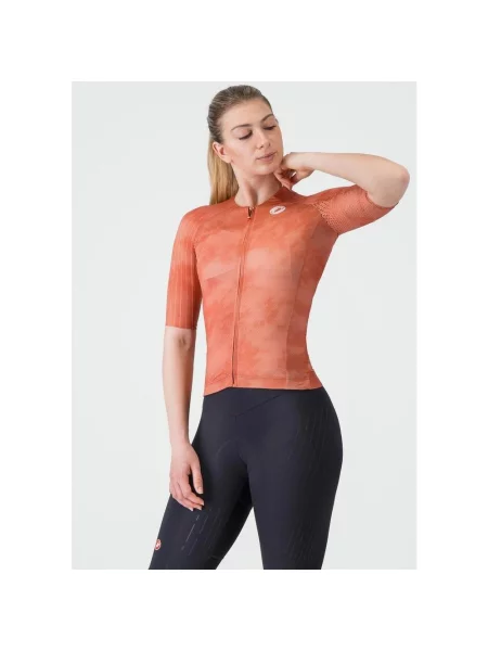 Koszulka rowerowa Castelli Aero Race 8S Rosso Corsa intensywny XS pomarańczowy