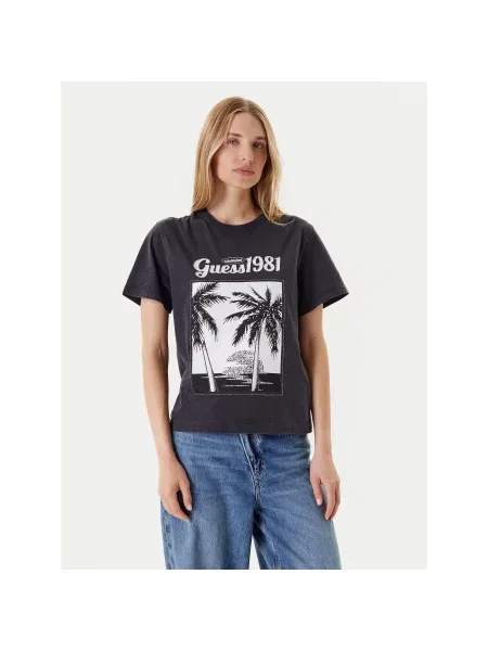 Guess Marškinėliai Regular Fit pilka