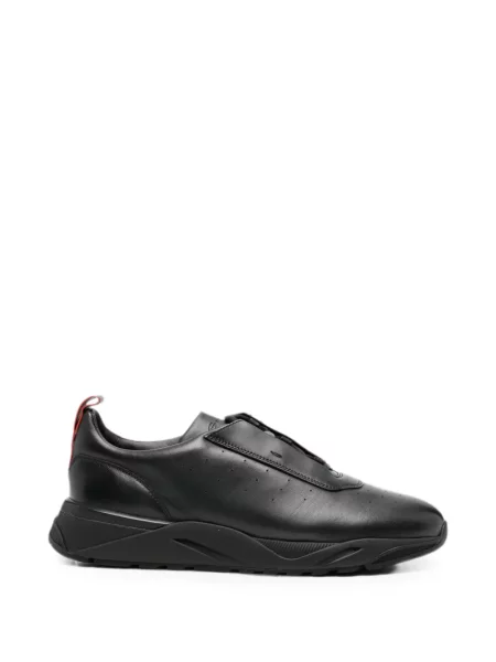 Sneakerși Santoni cu șireturi din dantelă negru