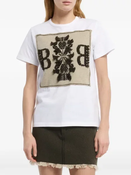Tricou Barrie din cașmir alb
