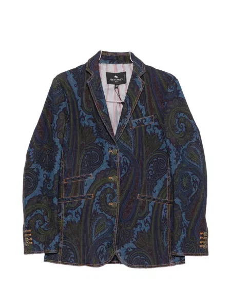 Geacă de blugi Etro cu imagine cu model paisley albastru