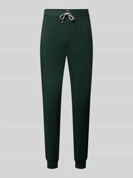 Spodnie dresowe o kroju regular fit z mieszanki bawełny model Mix&Match' Boss zielone