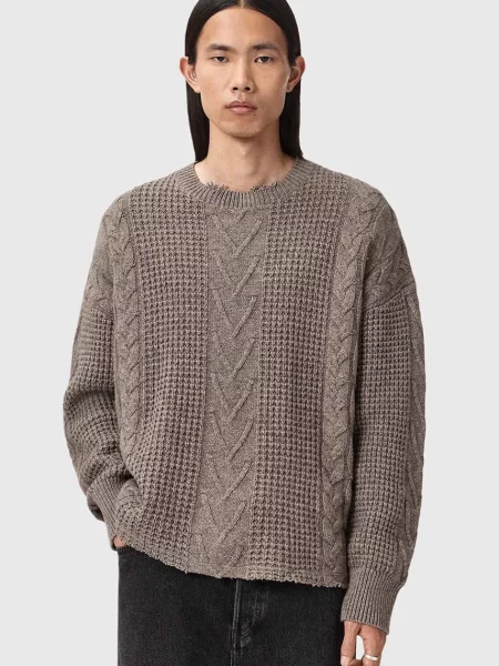 AllSaints Pulover z dodatkom volne bež