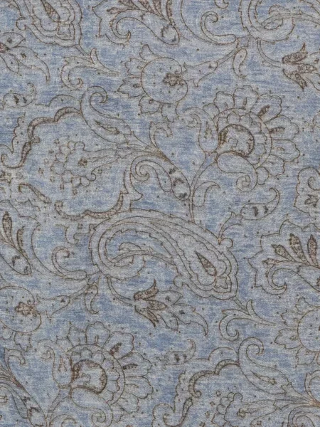 Κασκόλ Kiton με κρόσσια paisley μπλε