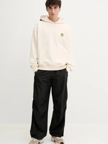 Кофта Barrow з капюшоном з принтом бежевий