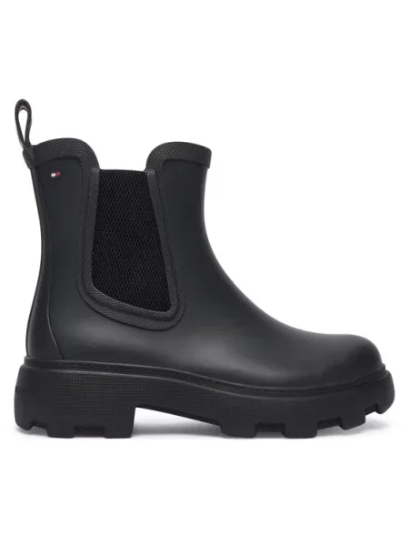 Tommy Hilfiger Gumicsizma Flag Cleated fekete