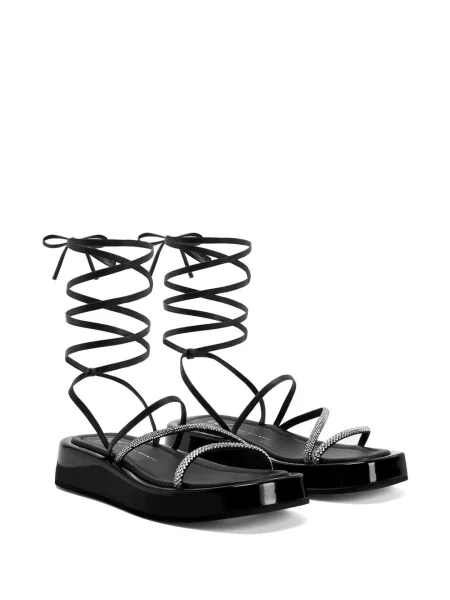 Sandale Giuseppe Zanotti cu șireturi din piele negru