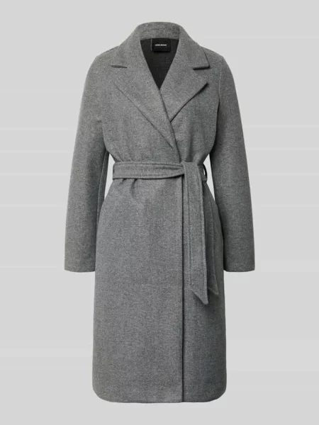 Płaszcz o kroju relaxed fit z wiązanym paskiem model ‘FORTUNEAYA’ Vero Moda szary