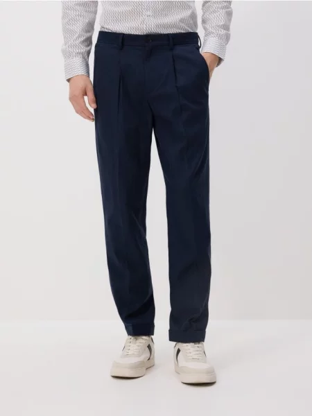 Льняные чиносы Reserved синие