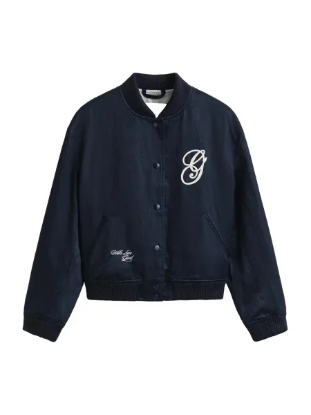 GANT Geacă de primăvară-toamnă VARSITY albastru închis alb