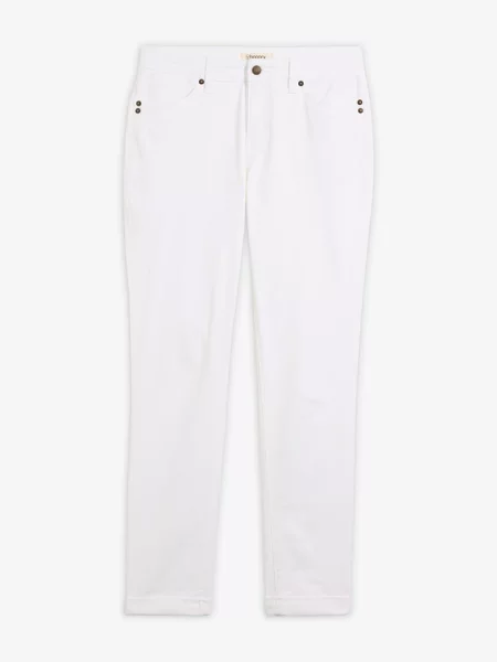 Jeansy ze stretchem straight high waist białe