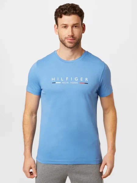 TOMMY HILFIGER Majica New York mornarsko plava / svijetloplava / crvena bijela