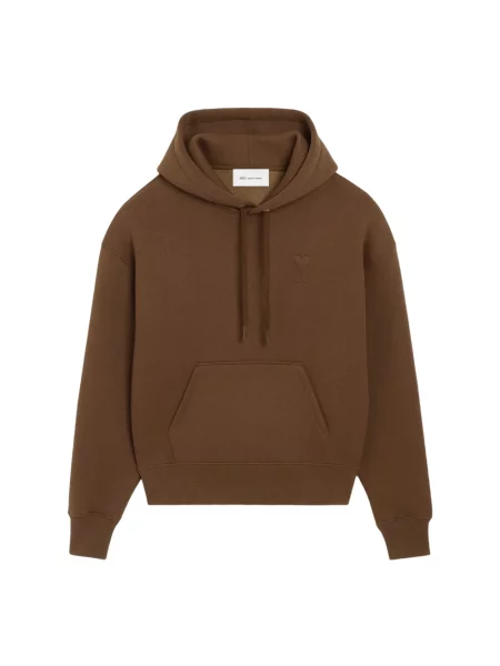 Bluza z kapturem Ami Paris brązowa