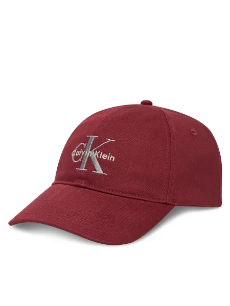 Шапка с козирка Calvin Klein червено