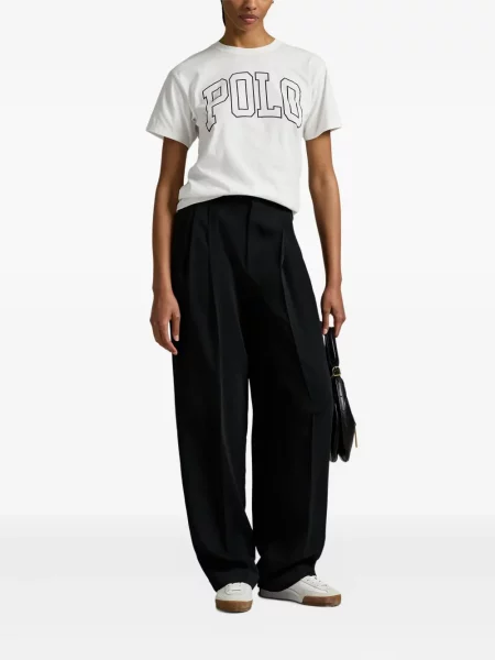 Дълго мрежеста тениска Polo Ralph Lauren с кръгло деколте зелено