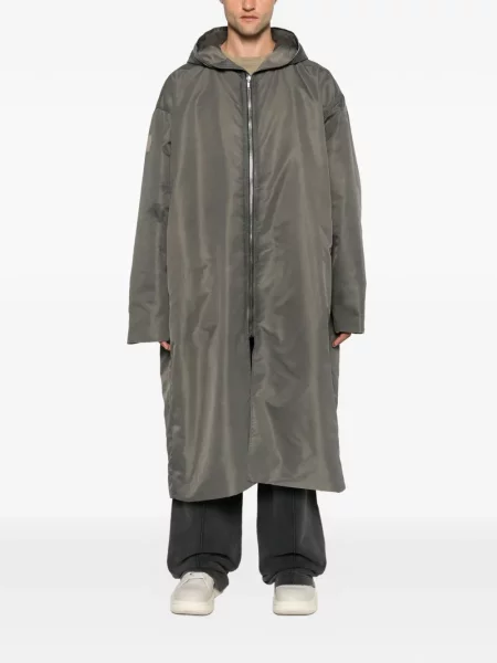 Palton Rick Owens cu glugă gri