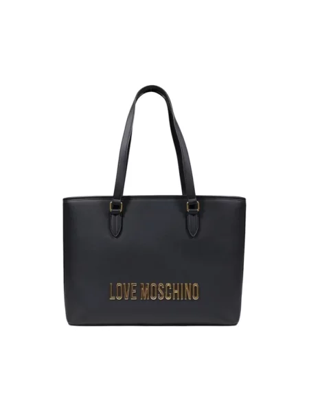 Lniana torebka Love Moschino czarna