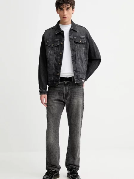 Guess Jeans kurtka jeansowa przejściowa szary