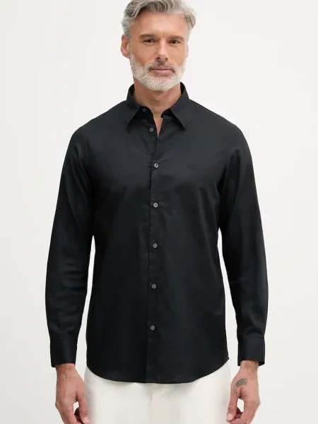 Armani Exchange cămașă pentru bărbați din cu negru