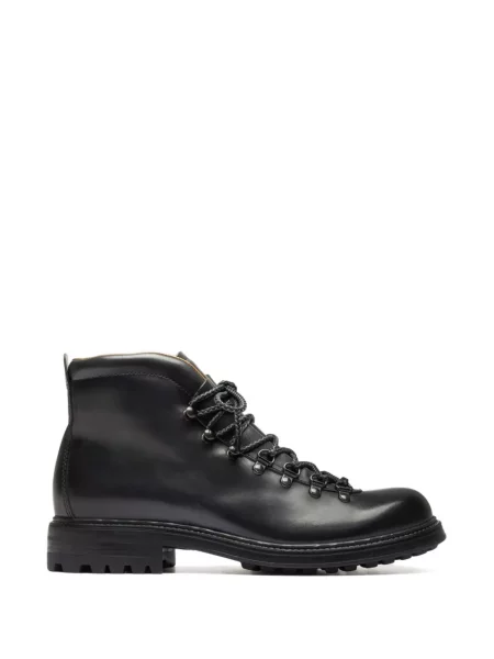 Botine Officine Creative cu șireturi din piele gri