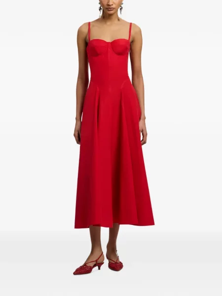 Kostiumas dirželis midi suknelė Ralph Lauren Collection raudona
