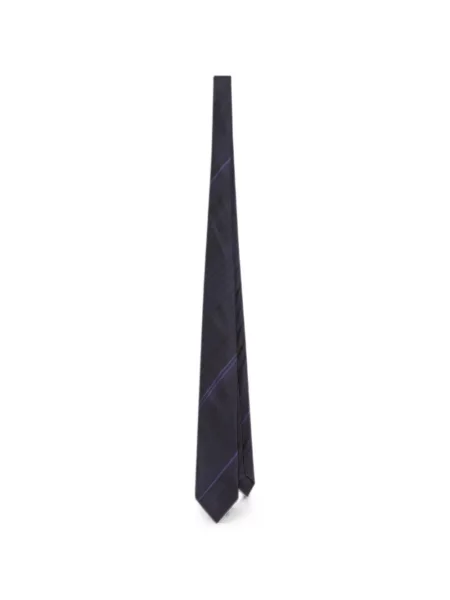 Cravată Dolce & Gabbana cu dungi cu imagine din țesătură twill negru