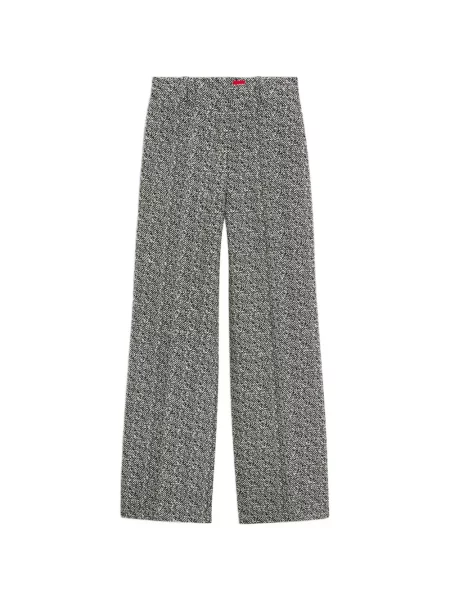 Pantaloni Hugo cu model herringbone stretch gri
