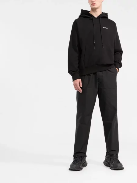 Raštuotas džemperis su gobtuvu Off-white su gobtuvu