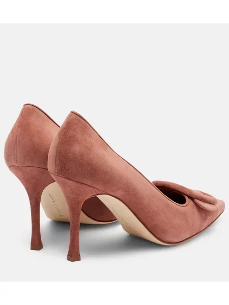 Pantofi cu toc Manolo Blahnik din piele de căprioară maro
