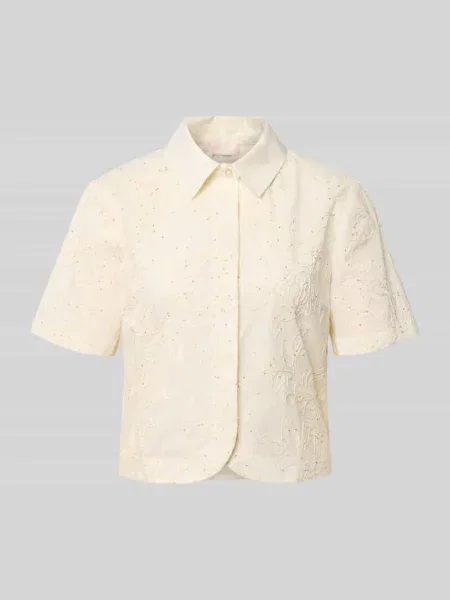 Bluzka o kroju regular fit z haftami i cekinami Liu Jo White