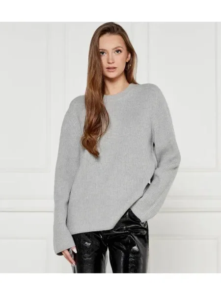 Michael Kors Gyapjú kötött pulóver | Relaxed fit szürke