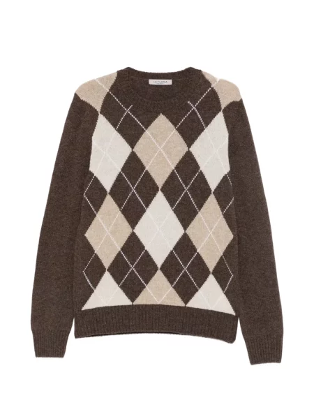 Pulover Fileria cu model argyle maro