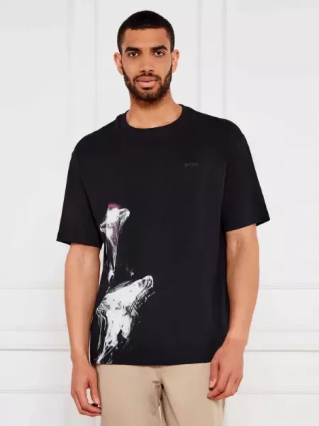 BOSS ORANGE Tricou Te_Jellyfish | Relaxed fit negru