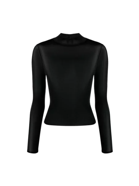 Golf bluzka Courreges skórzana czarna