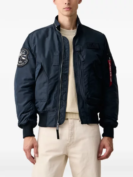 Geacă bomber Alpha Industries cu autograf albastru