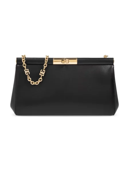 Lniana torebka Dolce And Gabbana czarna