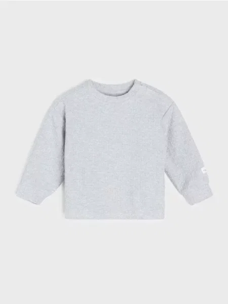 Sinsay Mikina crewneck s bavlnou šedá