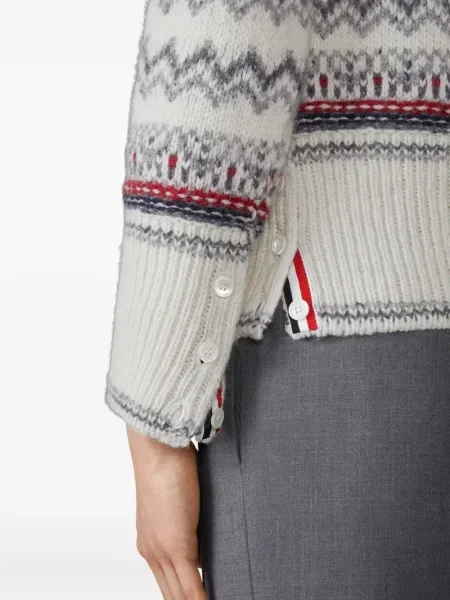 Cardigan Thom Browne tricotate alb